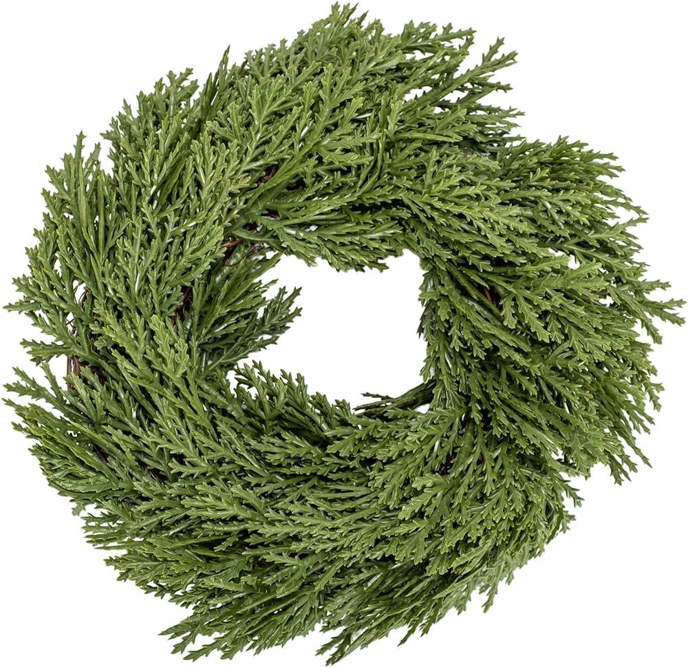 Creative Co-Op Artificial Cedar Wreath, 8", Green | Amazon (US)