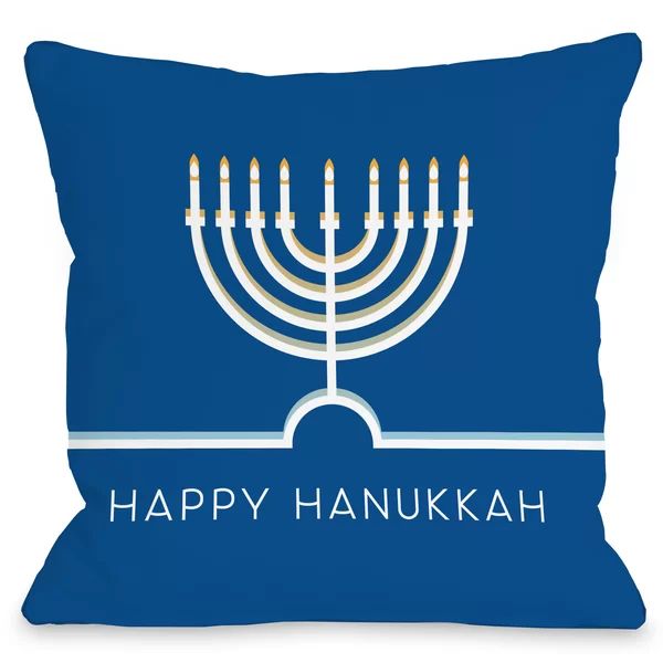 Happy Hanukkah Minimal Throw Pillow | Wayfair North America