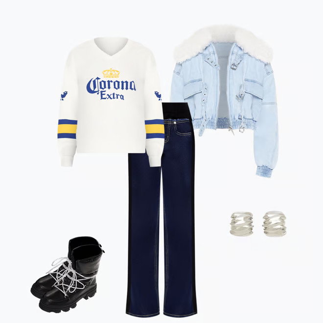 Faux Shearling Denim Bomber Jacket | Forever 21