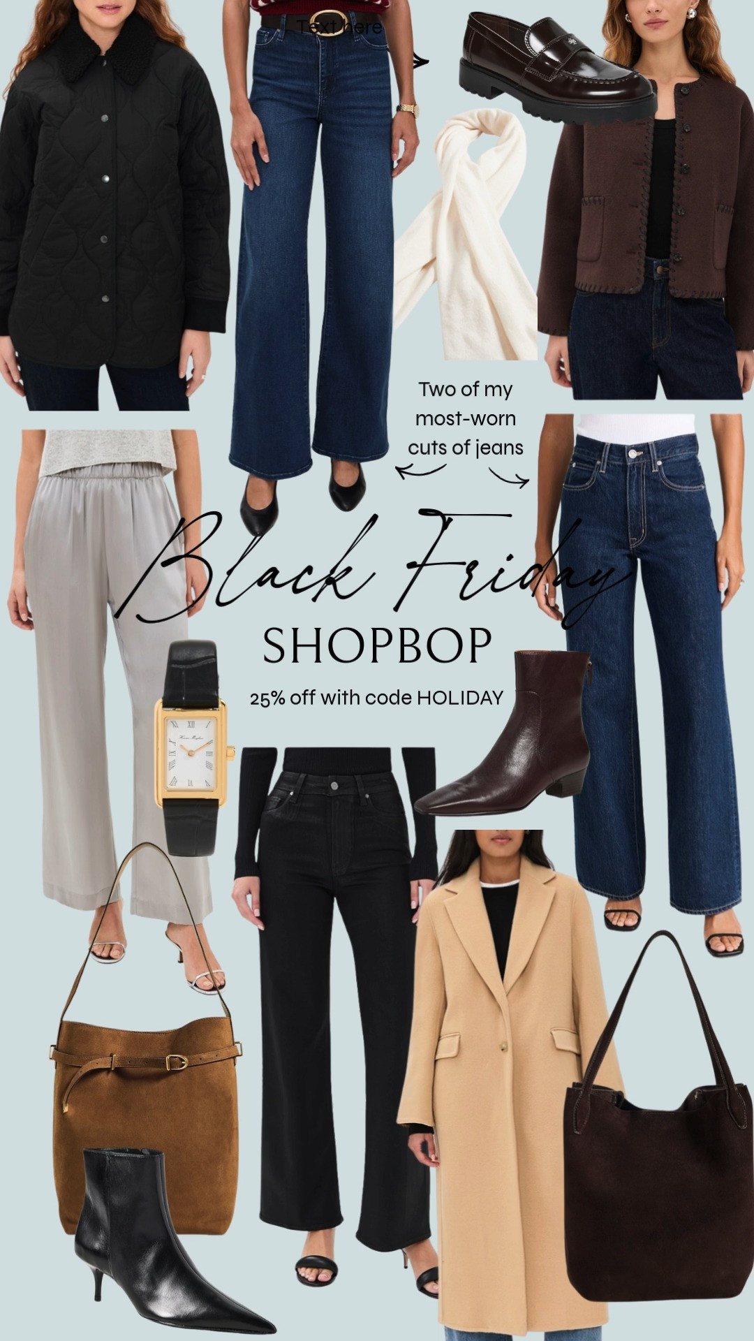 Shopbop Black Friday picks! 25% off with code HOLIDAY ✨ Frame jeans run TTS, SLVRLAKE jeans run a little small (take your larger size if between). A lot of great investment staples in this sale, and the RAILS jacket is a client favorite!

shopbop sale, shopbop black friday, black friday clothes, black friday fashion, black friday jeans, cyber week  

 

#LTKCyberWeek #LTKSeasonal #LTKSaleAlert