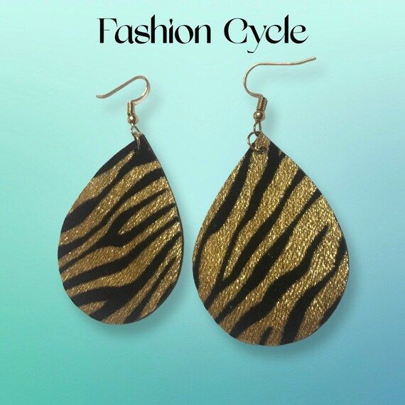 Tiger Stripe Earrings Animal Print Earrings Teardrop | Etsy | Etsy (US)