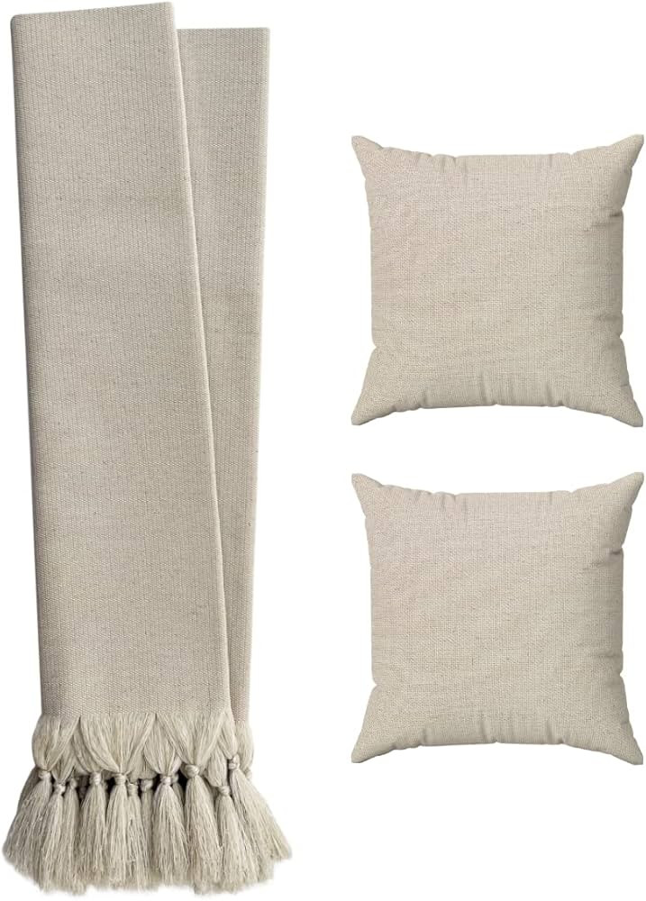 Kit Manta De Sofá Gigante 3 Metros Com 2 Capas De Almofadas Bege | Amazon (BR)