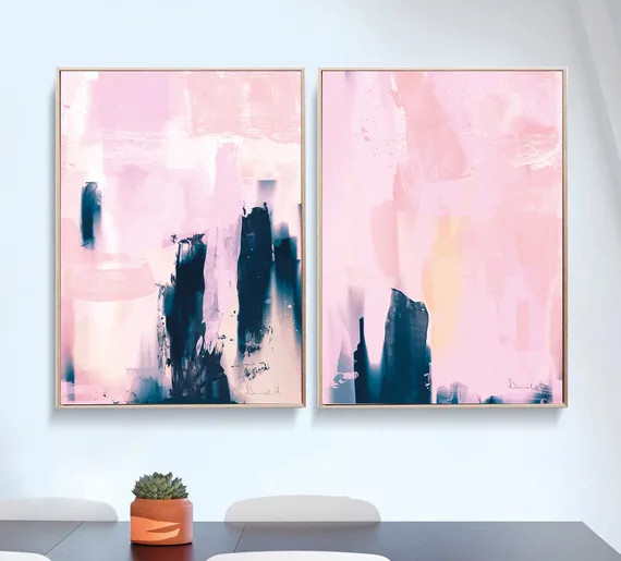 Set of 2 Prints Abstract Art Prints Large Wall Art | Etsy | Etsy (US)