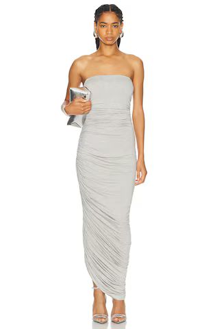 Norma Kamali Strapless Diana Gown in Light Grey | FWRD | FWRD 