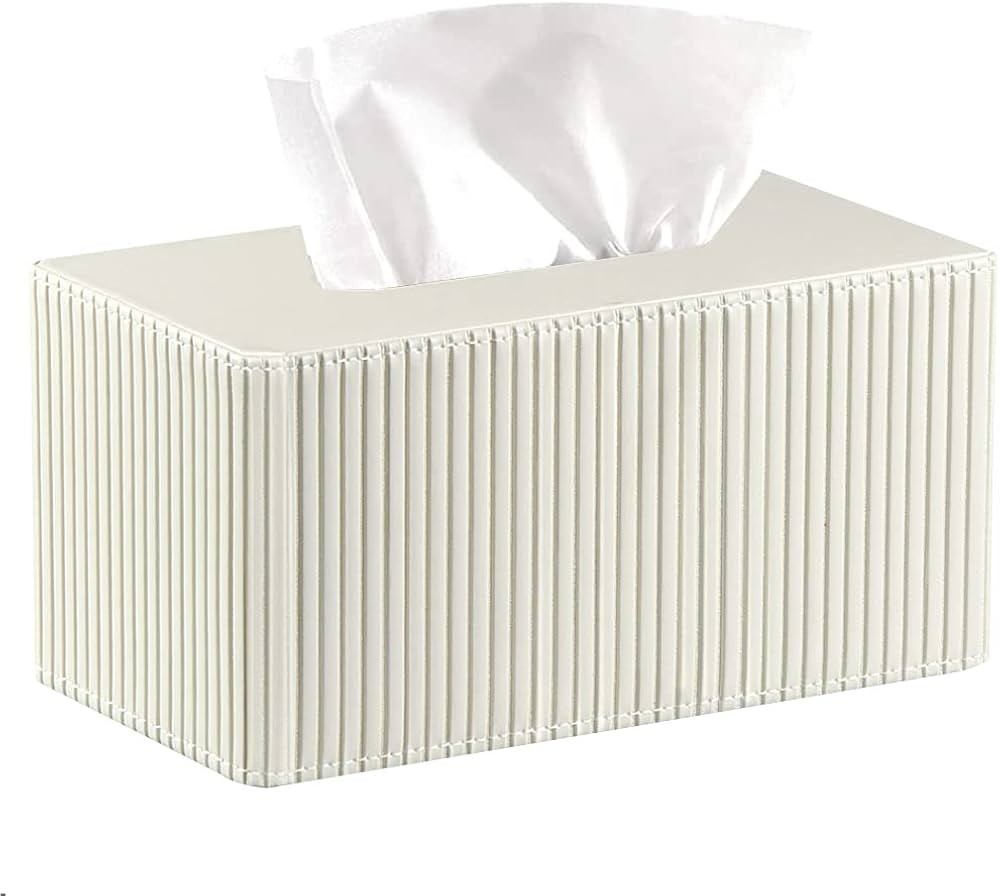 Tissue Box Cover,PU Leather Rectangular Tissue Box Holder,Napkin Dispenser,Decorative Holder/Orga... | Amazon (US)