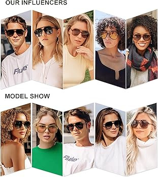 SOJOS Retro Square Polarized Aviator Trendy Sunglasses for Women and Men | Amazon (US)