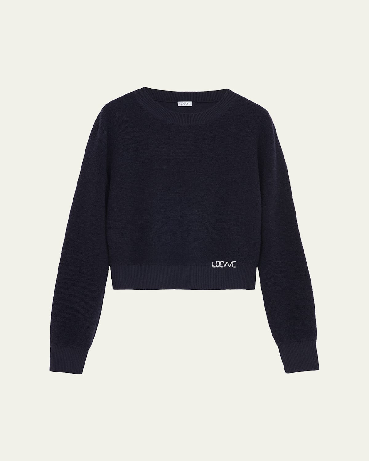 Logo Embroidered Wool Crewneck Sweater | Bergdorf Goodman