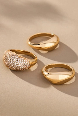 Ettika Timeless Glamour Rings, Set of 3 | Anthropologie (US)