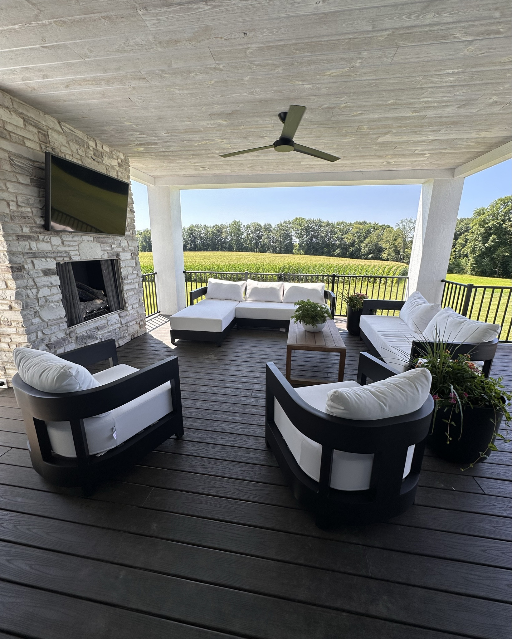 White cushion outdoor furniture from Wayfair 
