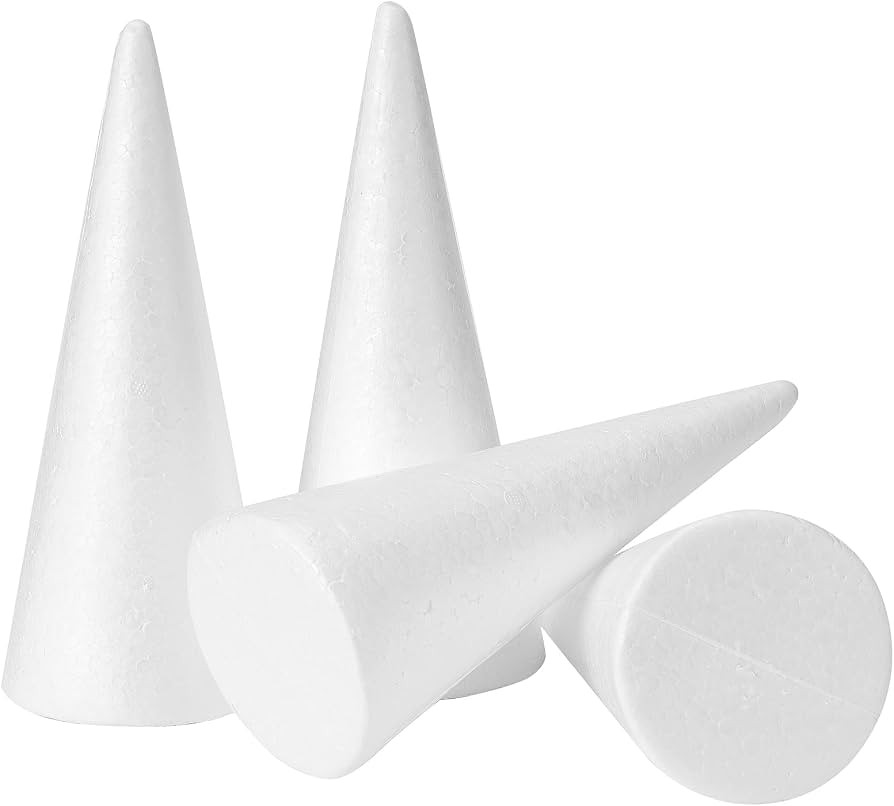 YURN Craft 4 Pack Foam Cones for Crafts, Foam Trees Cones, 3.82×9.49 in Cones Shaped Foam for Ch... | Amazon (US)