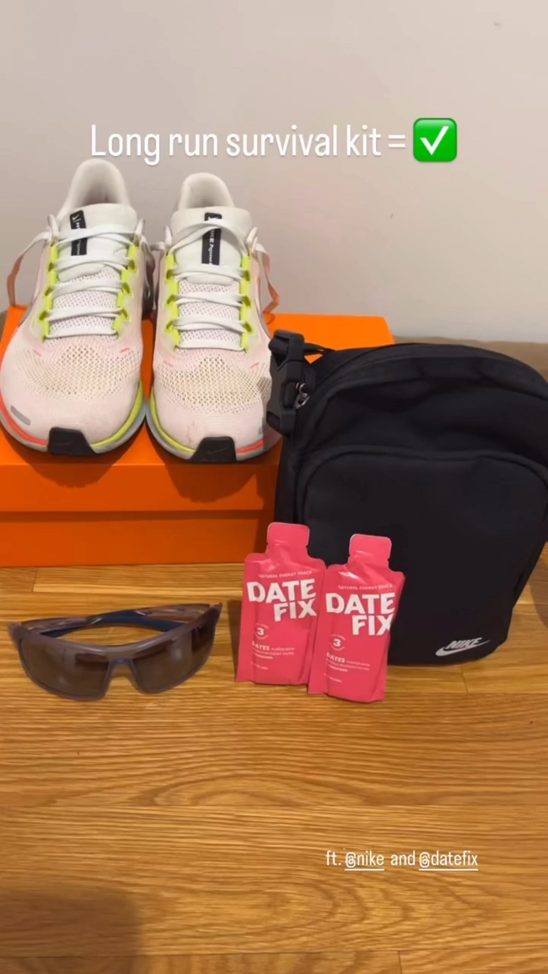 Packing for a long run is like packing for the first day of school. Iykyk. 😅

These are my essentials when I’m training with a group. 

My @Nike US Pegasus 41s are great for my long runs, but if you like a little extra cushion, I’d go for the Vomero Plus or Premium!

If you haven’t tried Datefix for fuel, but hate using gels due to stomach issues, I highly recommend.

Note: I don’t take the bag on the run. 😂

#LTKfitnessgoals #LTKmorningroutine #LTKActive
