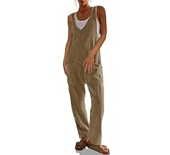 Cicy Bell Women's Casual Corduroy Overalls Jumpsuits Ribbed Sleeveless V Neck Adjustable Straps L... | Amazon (US)