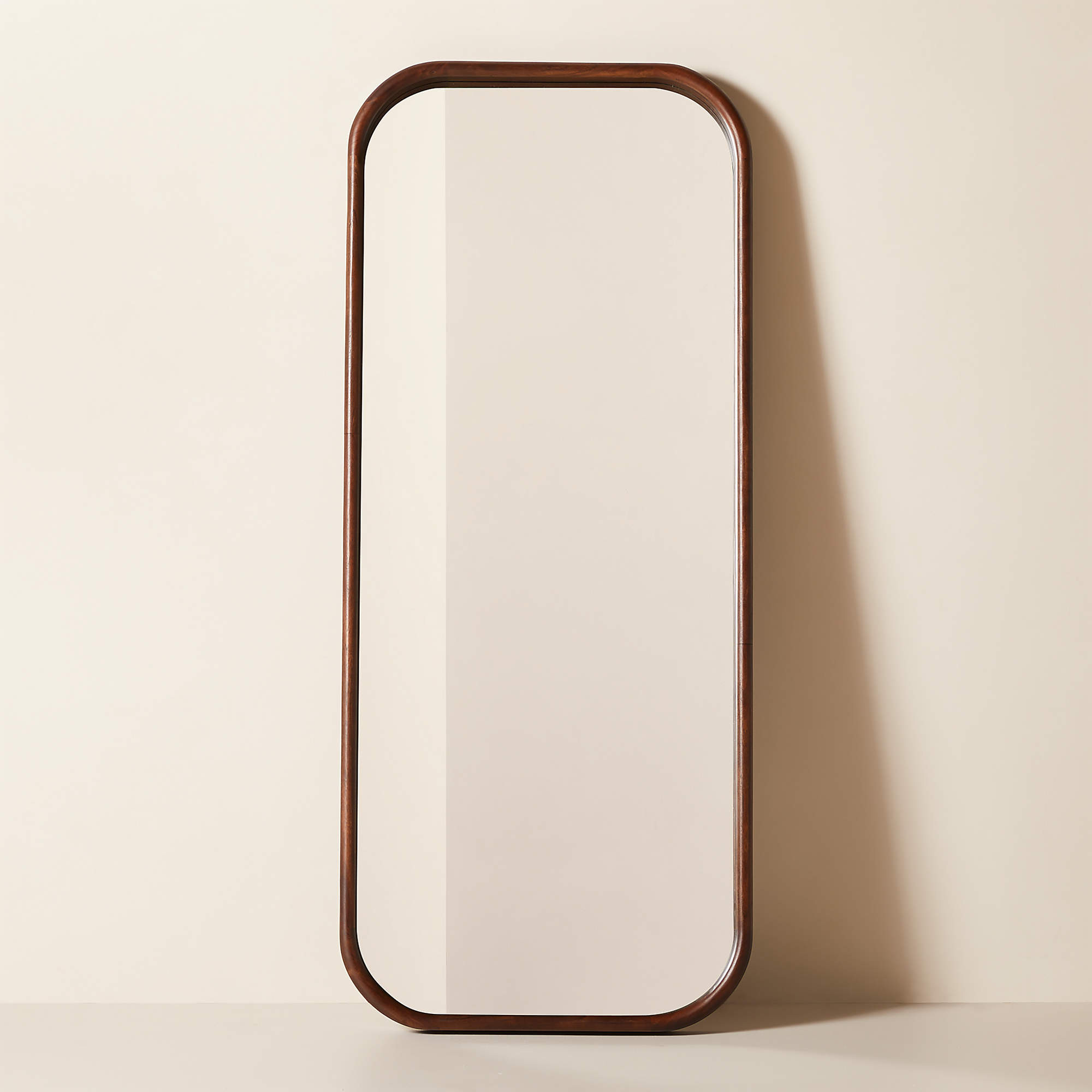 Saone Acacia Wood Full-Length Floor Mirror 32"X76" + Reviews | CB2 | CB2
