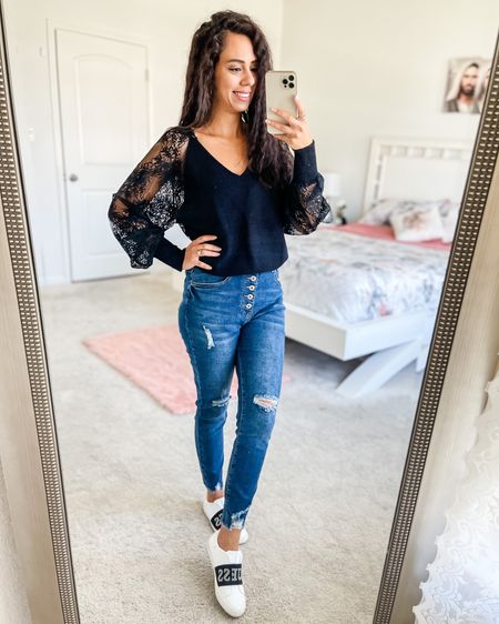 Amazon high rise skinny ripped jeans & lace sweater ♥️ 
I’m 5’3” and 120 LBs - wearing small in both (tts)


#jeans #shorts #highwaistshorts #tops #denimshorts #summer #amazonshorts #casualoutfit #amazontops #bermudashorts #amazonjeans #highwaistjeans #amazonfinds #amazonfashion #founditonamazon #goldengoose #sneakers

Amazon jeans
Amazon distressed jeans
Amazon flare jeans
Amazon skinny jeans
Amazon jean shorts
Amazon jeans
Amazon tops
Amazon sweaters 
Amazon essentials 
Wardrobe essentials 
Everyday jeans 
Jeans on sale
Amazon fashion 
Amazon blouses
Amazon tank tops
Cropped tops
Tank top
Amazon choice
Amazon best sellers
Amazon must haves
Amazon deals
Flash deals
Amazon pants
Amazon dresses 
Amazon deals
High waist jeans shorts
White shorts
Summer outfits 
casual outfits 
Fall 2022
Fall looks
Fall outfits 
Fall tops
Plus size jeans 
Women jeans 
Bootcut jeans 
Flare jeans
Casual jeans
Trendy jeans
Skinny jeans 
Amazon deals
Amazon new arrivals


#LTKSeasonal #LTKstyletip #LTKU