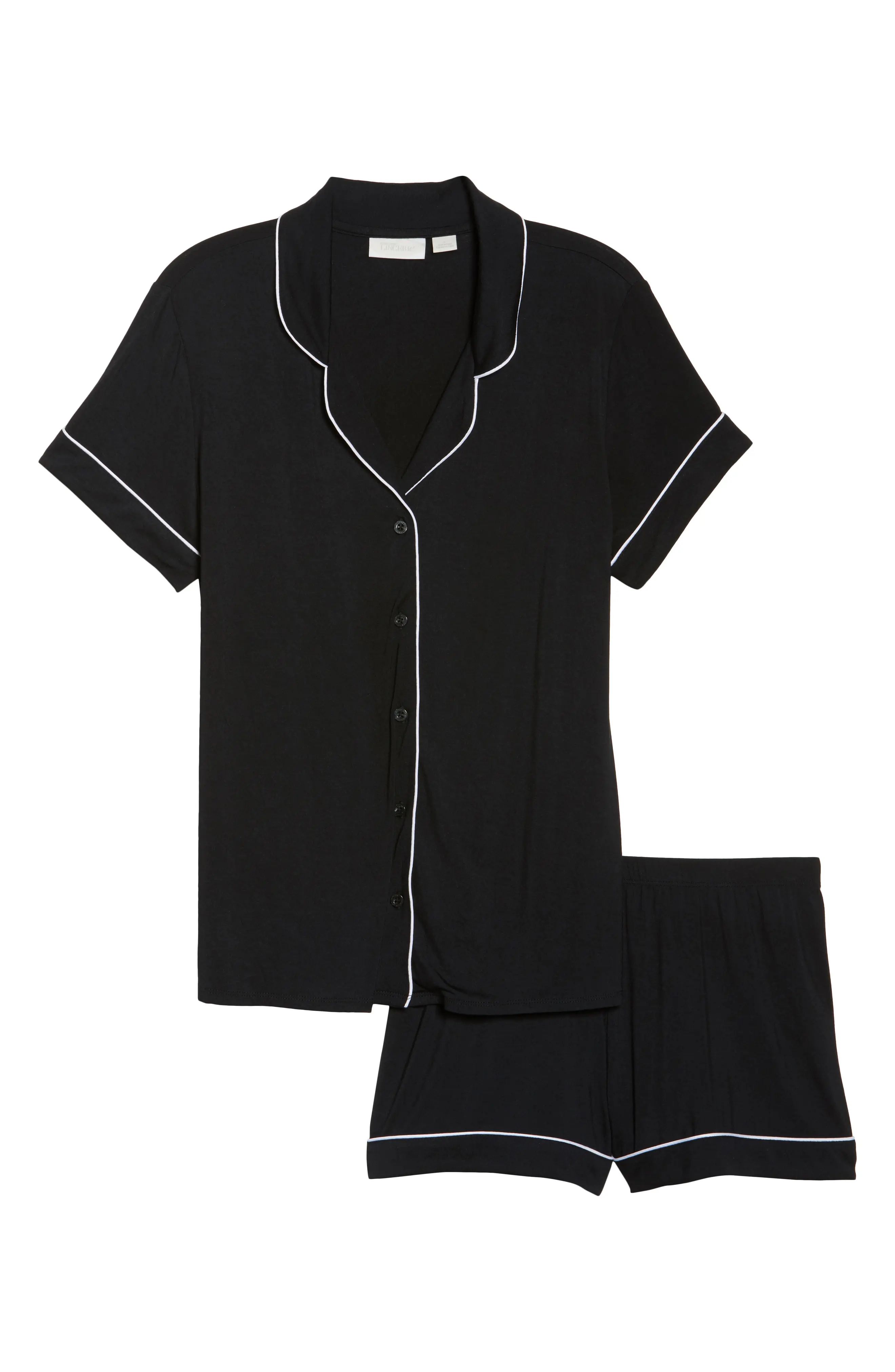 Women's Nordstrom Lingerie 'Moonlight' Short Pajamas, Size X-Small - Black | Nordstrom