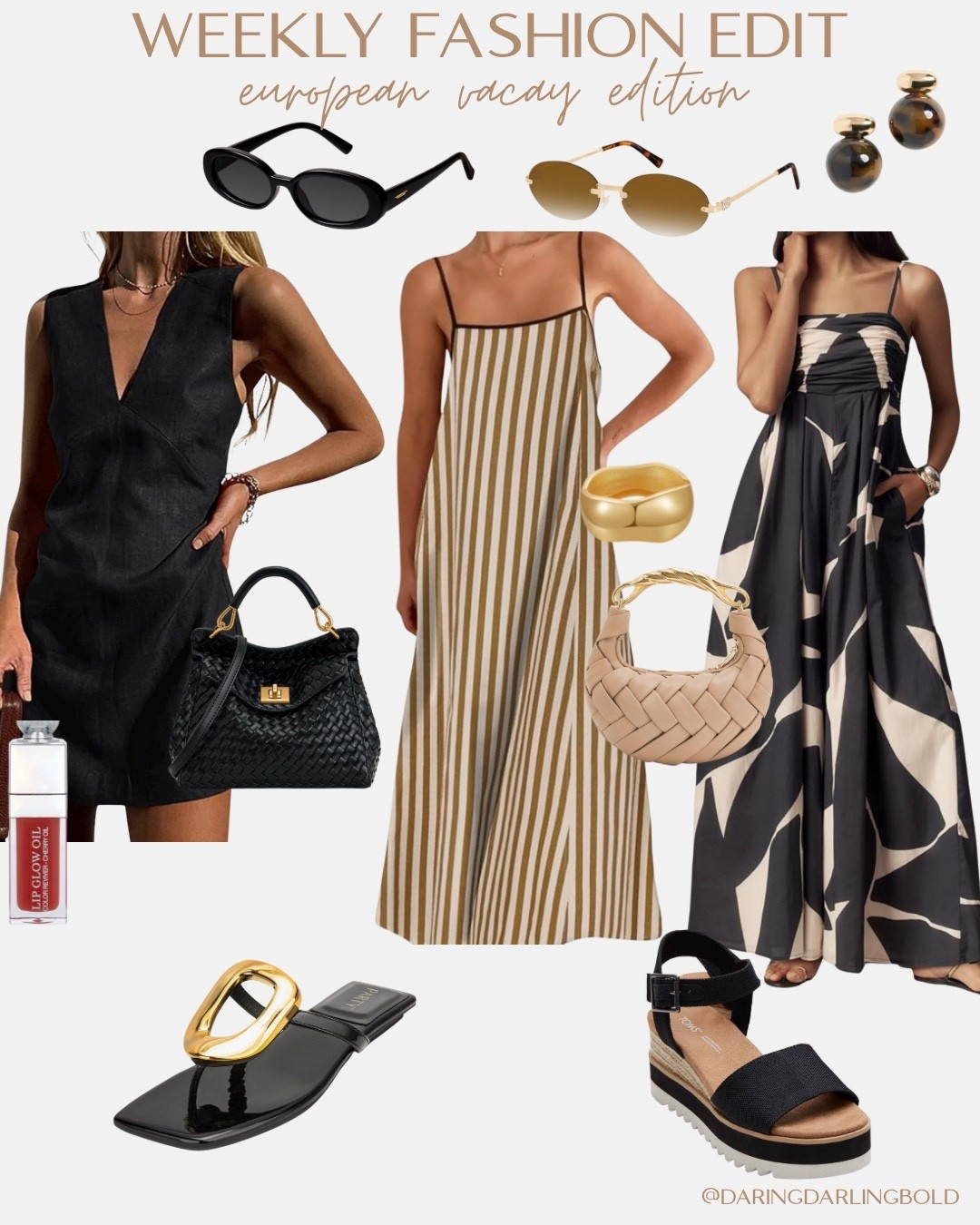 Heading on a European summer escape? ☀️✈️ Here are my go-to looks from this week’s European Vacay Fashion Edit 💼👗

Outfit essentials I’m packing:
✅ Effortless linen dresses that keep you cool 🇮🇹
✅ Flowy skirts & wide-leg pants perfect for seaside dinners 🌊
✅ Minimalist sandals that go with everything 👡
✅ Gold accessories for that subtle glam ✨
✅ Chic woven bags (yes, they do fit your lip gloss & passport!) 👜
✅ Timeless sunglasses to complete every look 🕶️

Whether you’re strolling cobblestone streets or lounging beachside, these outfits scream elegance without the effort.

#VacationStyle #EuropeanSummer #ChicEssentials #LTKTravel #LTKStyle #PackingList #VacationLooks #MinimalStyle #ResortStyle #SummerInEurope #OOTD #TravelWardrobe


#LTKStyleTip #LTKTravel #LTKSeasonal