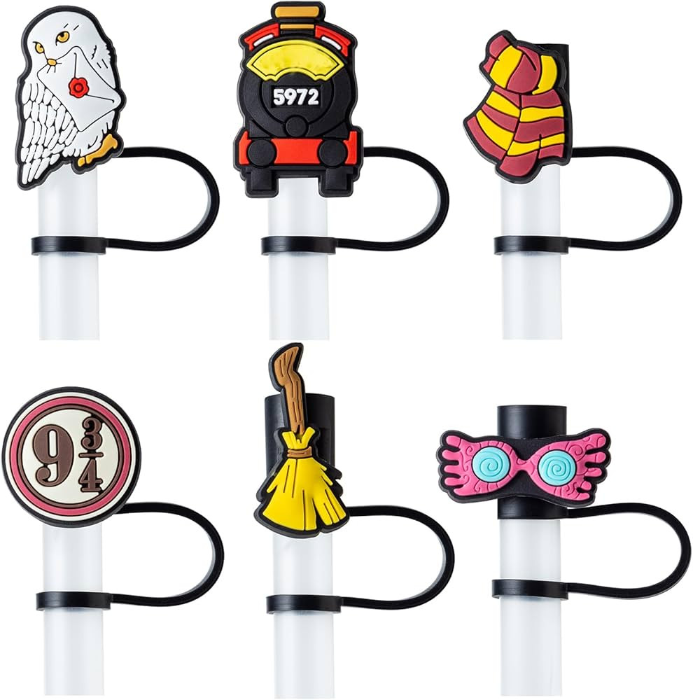 6Pcs Cute Straw Cover Cap for Stanley Cup 40oz/30oz Tumbler, 10mm Reusable Black Drinking Straw T... | Amazon (US)