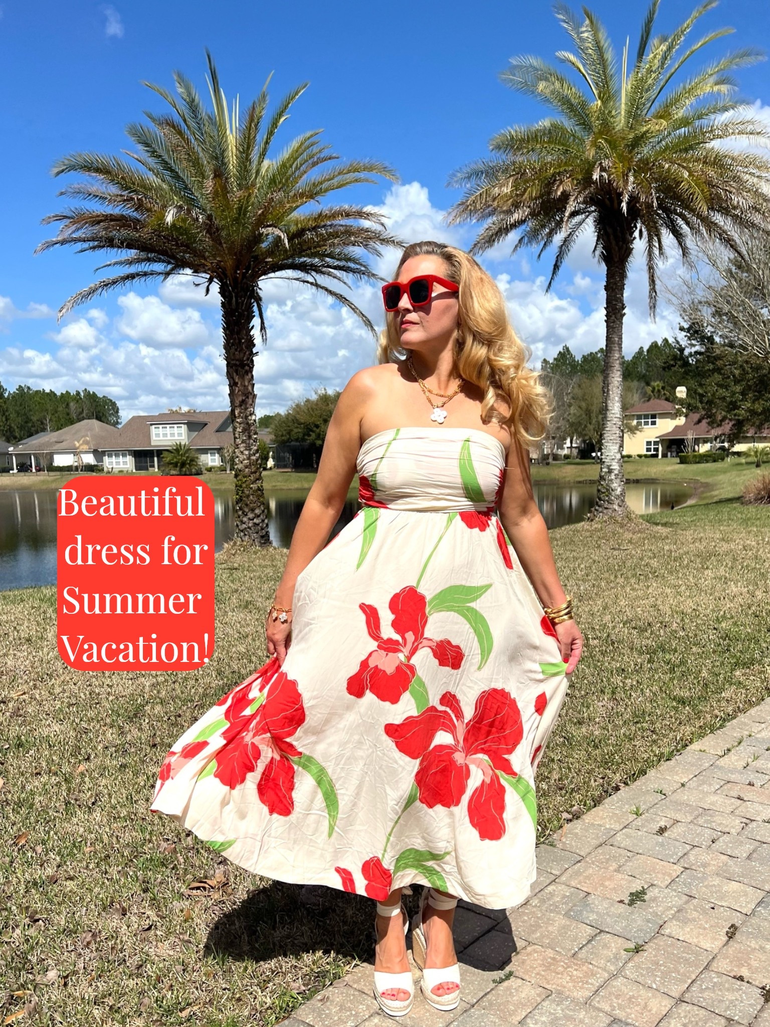 Beautiful dress for summer vacation. Love the big floral print on this dress. It zips up the back. I’m a 36B chest. Wearing a large and it fits.

#LTKSeasonal #LTKOver40 #LTKSaleAlert #LTKTravel #LTKgrwm #LTKootd #LTKMidsize #LTKSwim