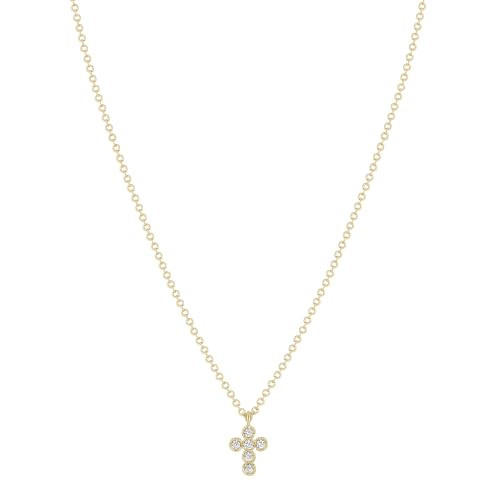Electric Picks Jewelry Like A Prayer 16" Cross Necklace - 14kt Gold Plated Chain, Staple Layering Necklace, Perfect for Wearing Alone or Stacked | Amazon (US)