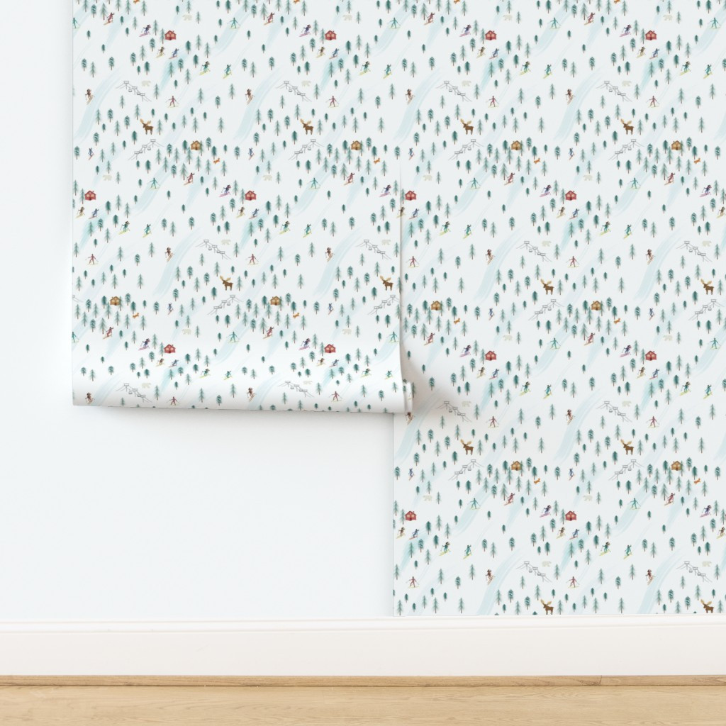 Wallpaper in Alpine Ski Slopes | Spoonflower