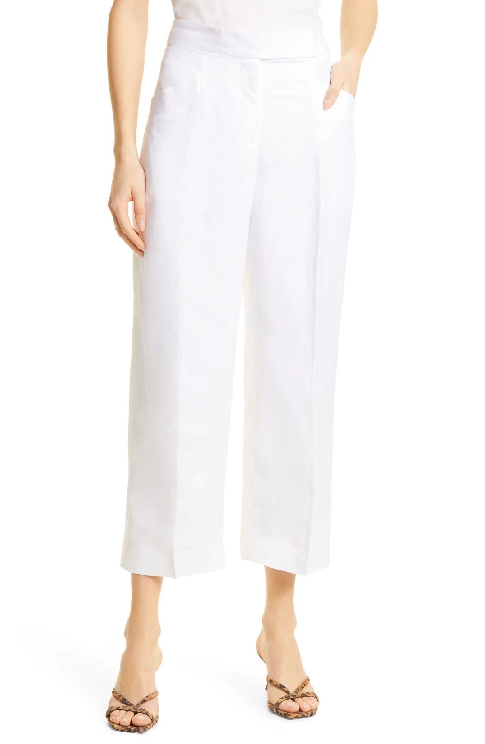 Club Monaco Wide Leg Linen Blend Trousers | Nordstrom | Nordstrom