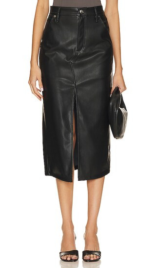 Sid Faux Leather Midi Skirt in Black | Revolve Clothing (Global)