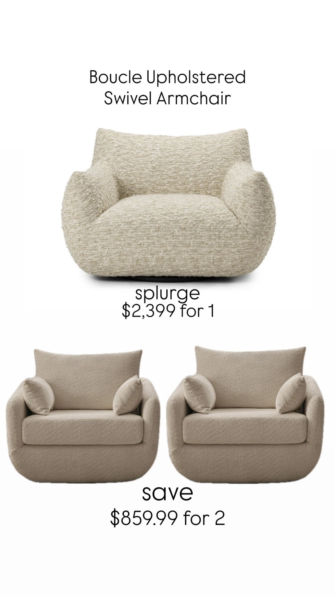 I LOVE these Boucle Swivel Upholstered Armchairs at Pottery Barn. My wallet not so much. Save over 82% by getting the dupe at Wayfair! 

#LTKSaleAlert #LTKHome