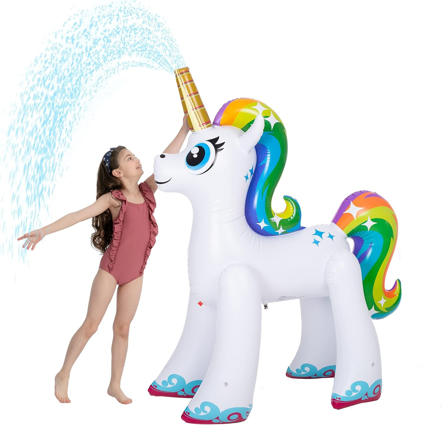48'' Inflatable Unicorn Yard Sprinkler, Inflatable Water Toy, Summer Outdoor Fun, Lawn Sprinkler ... | Amazon (US)