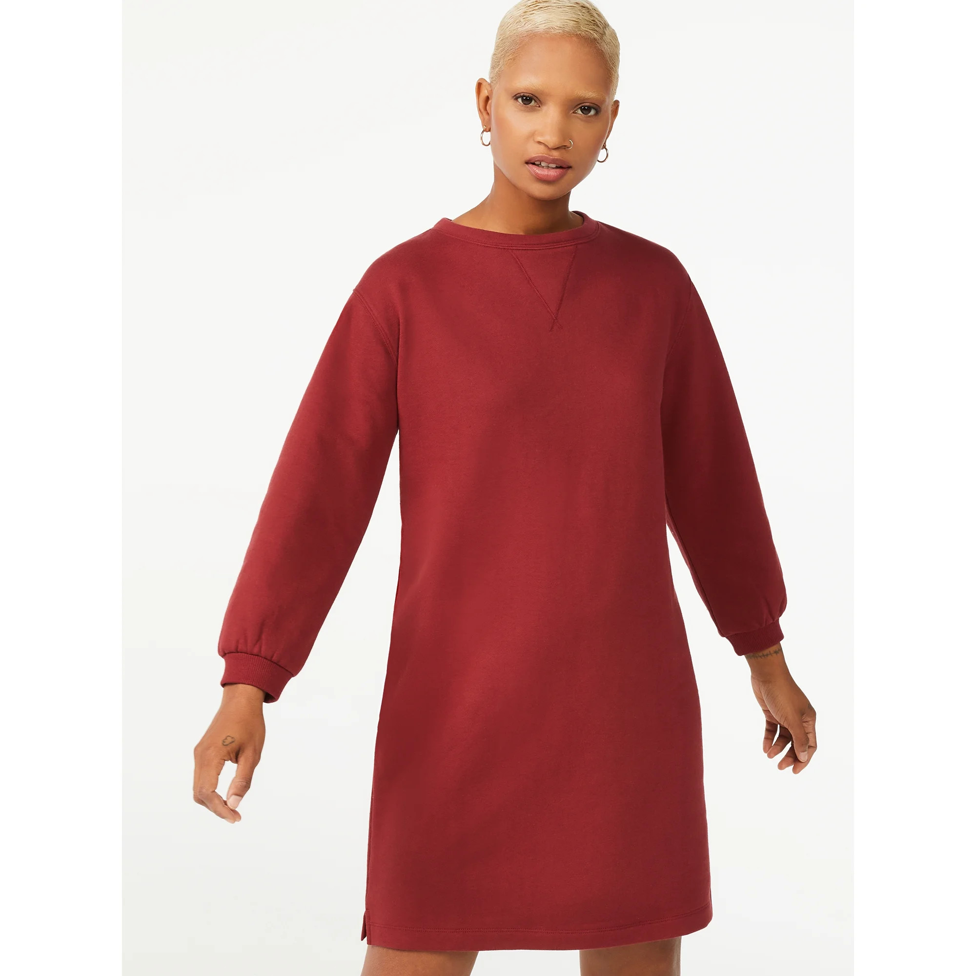 Free Assembly Women's Sweatshirt Dress | Walmart (US)