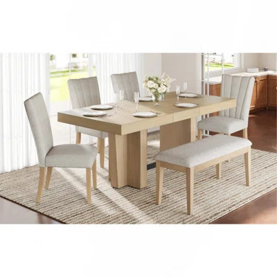 Dining Set, Extendable, Wooden, With Bench, Upholstered, Dining Room Furniture | Wayfair North America