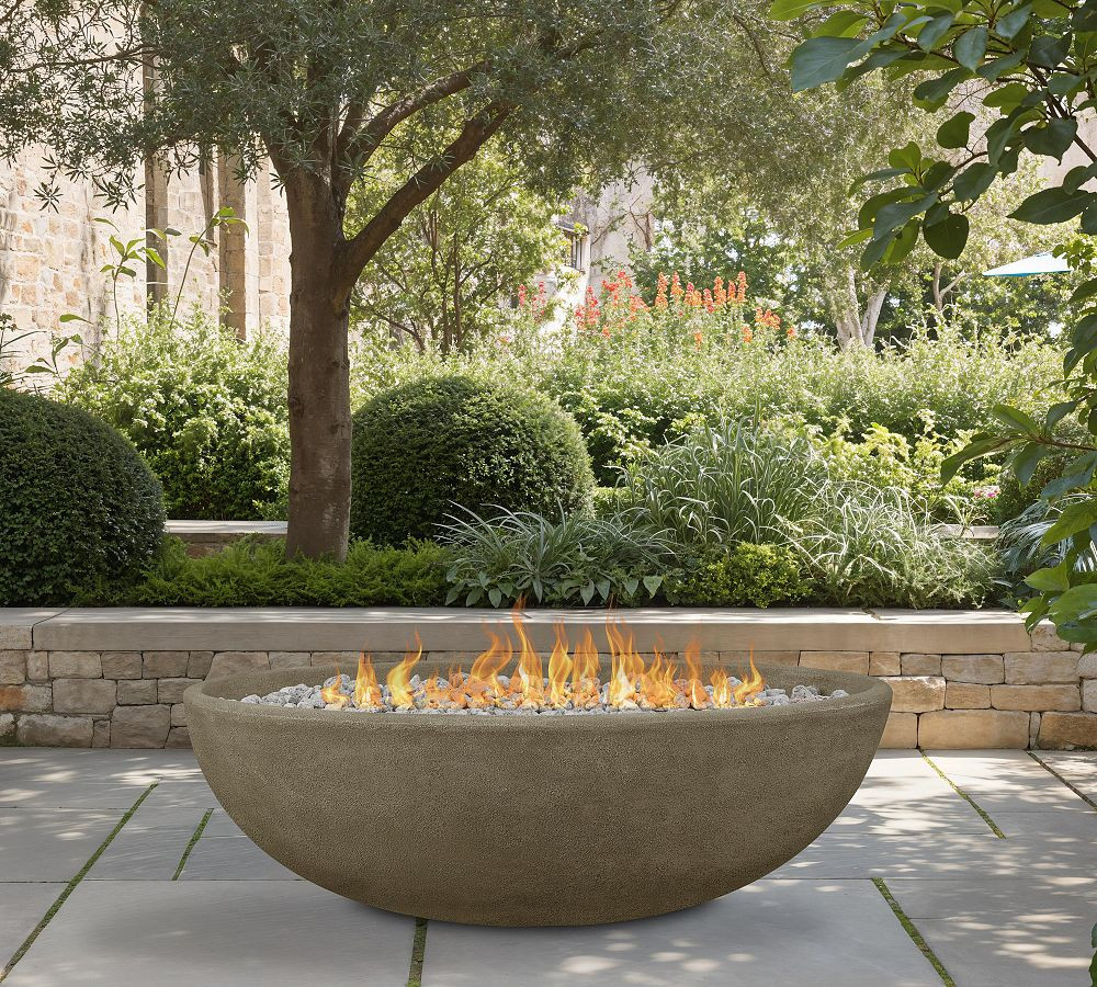 Blackwell 48" Oval Propane Fire Pit Table, Glacier Gray | Pottery Barn (US)