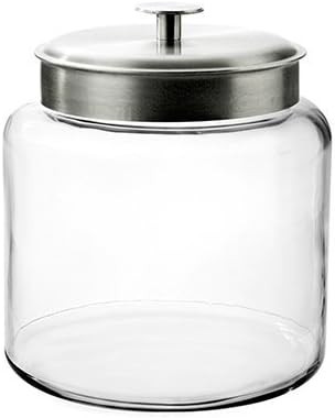 Anchor Hocking 1.5-Gallon Montana Glass Jar with Fresh Seal Lid, Brushed Metal, Set of 1 | Amazon (US)