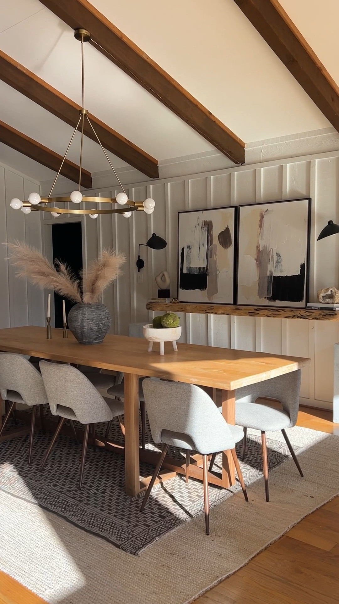 I just realized I have yet to show off this new light fixture I installed in my dining room a few months back. It’s actually a designer dupe . Wall color is shoji white by Sherwin Williams. #diningroom #boho #modernorganic #lightfixture #chandelier 

#LTKHome #LTKSaleAlert #LTKStyleTip