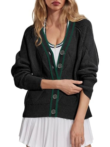 SuperPrity Cardigan Sweaters for Women Fashion 2024 Button Open Front Knit Oversized Cardigans Co... | Amazon (US)