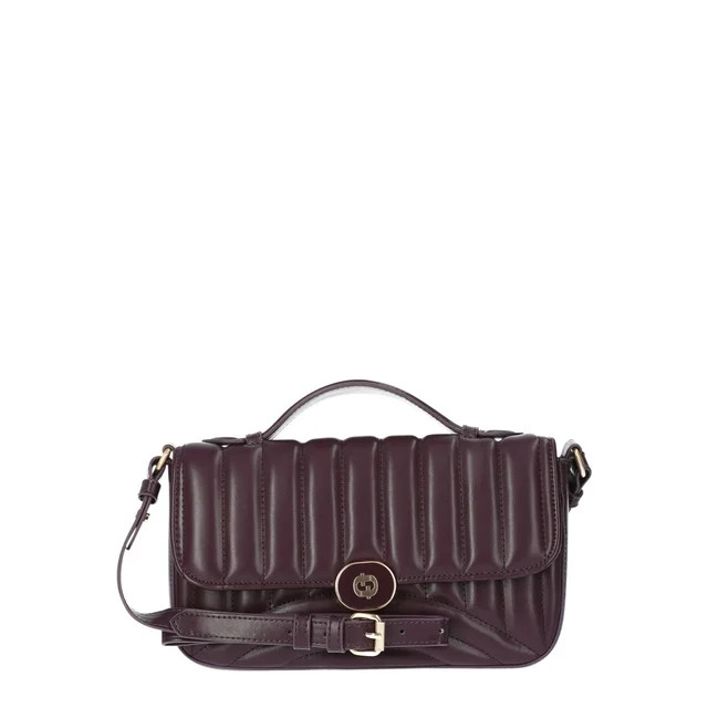 Time and Tru Women's Gia Quilted Crossbody Handbag, Plum | Walmart (US)
