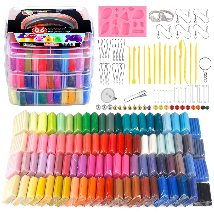 CiaraQ Polymer Clay Kit, Oven Bake Modeling Clay with Sculpting Tools, 86 Colors, 5.31 lb | Amazon (US)