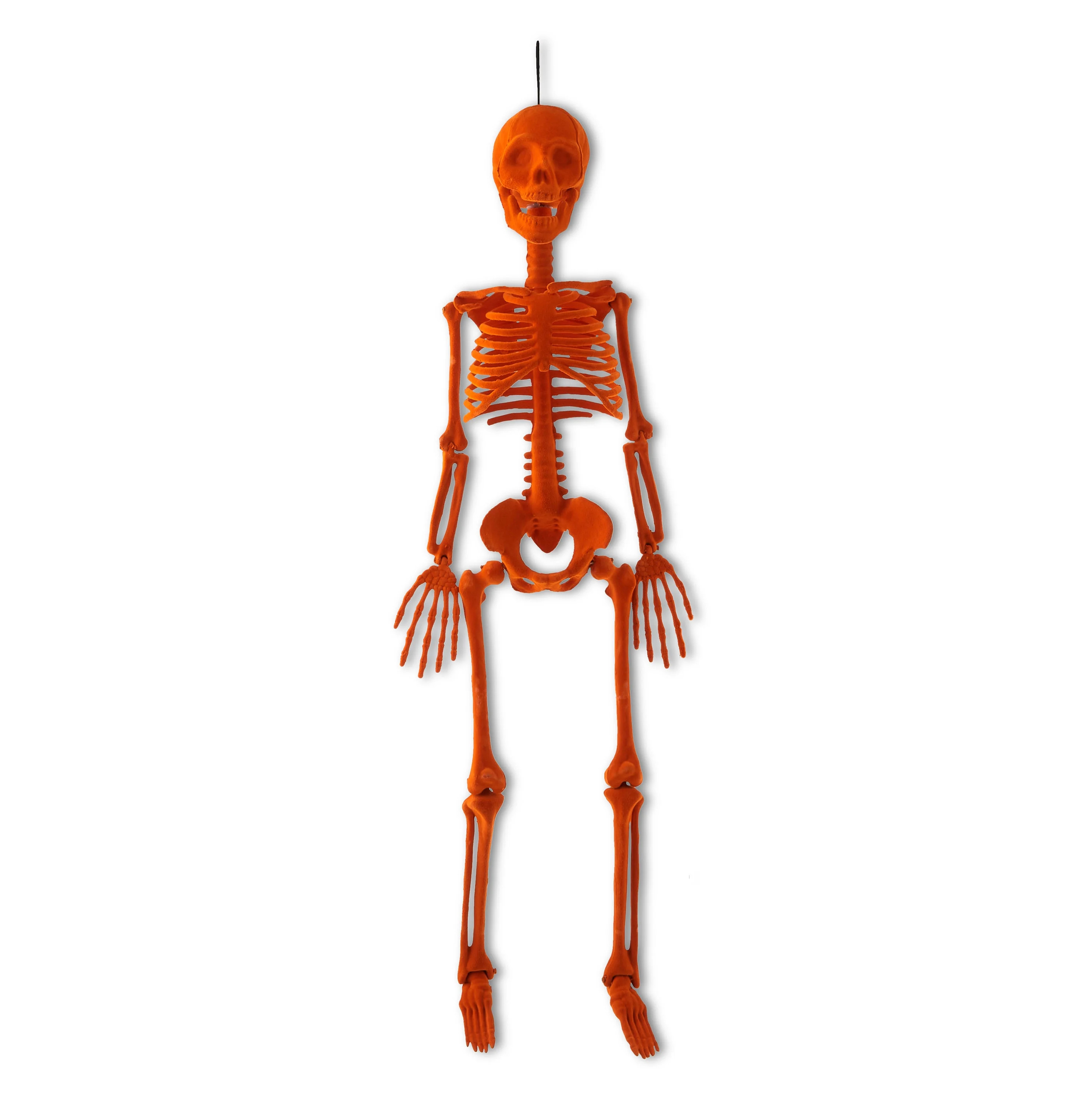 Halloween Orange Flocked Polypropylene Skeleton Decoration, 7 in x 4 in x 35 in, by Way To Celebr... | Walmart (US)
