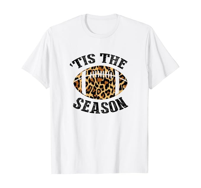 Tis To The Season Leopard Football Season Game Day T-Shirt | Amazon (US)