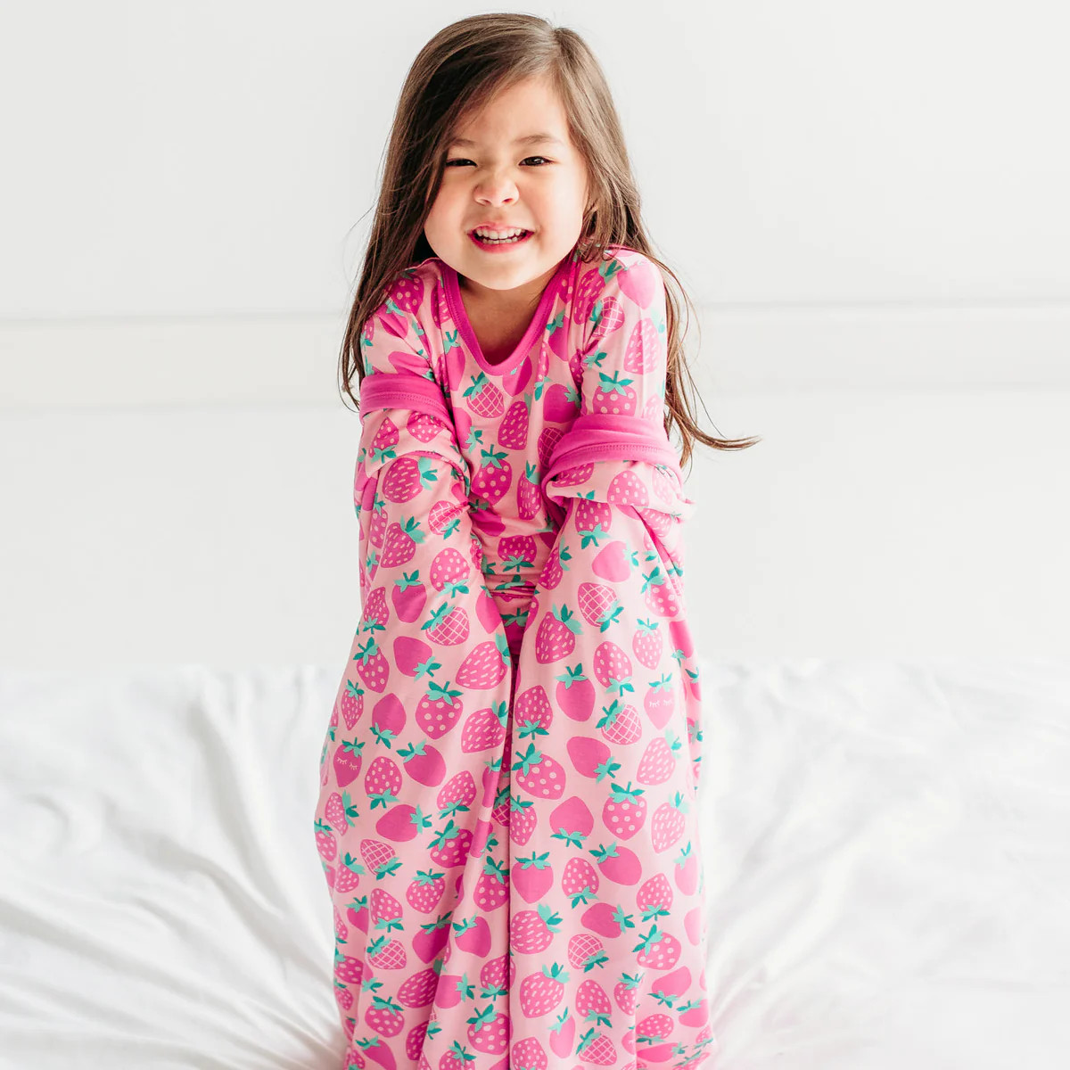 Sweet Strawberries Triple-Layer Bamboo Viscose Large Cloud Blanket | Little Sleepies
