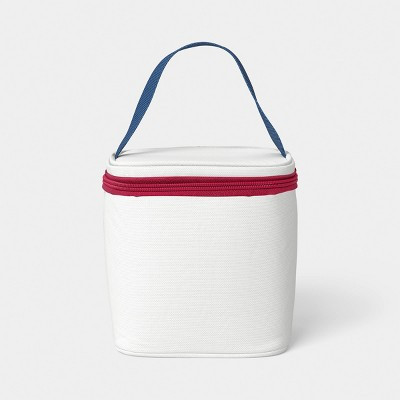 4 Cans/3.1qt Soft Sided Personal Cooler Red /Cream/Blue - Sun Squad™ | Target