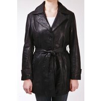Womens 3/4 Length Tie Belt Trench Coat-Oldbury - Black - 24 | NastyGal UK