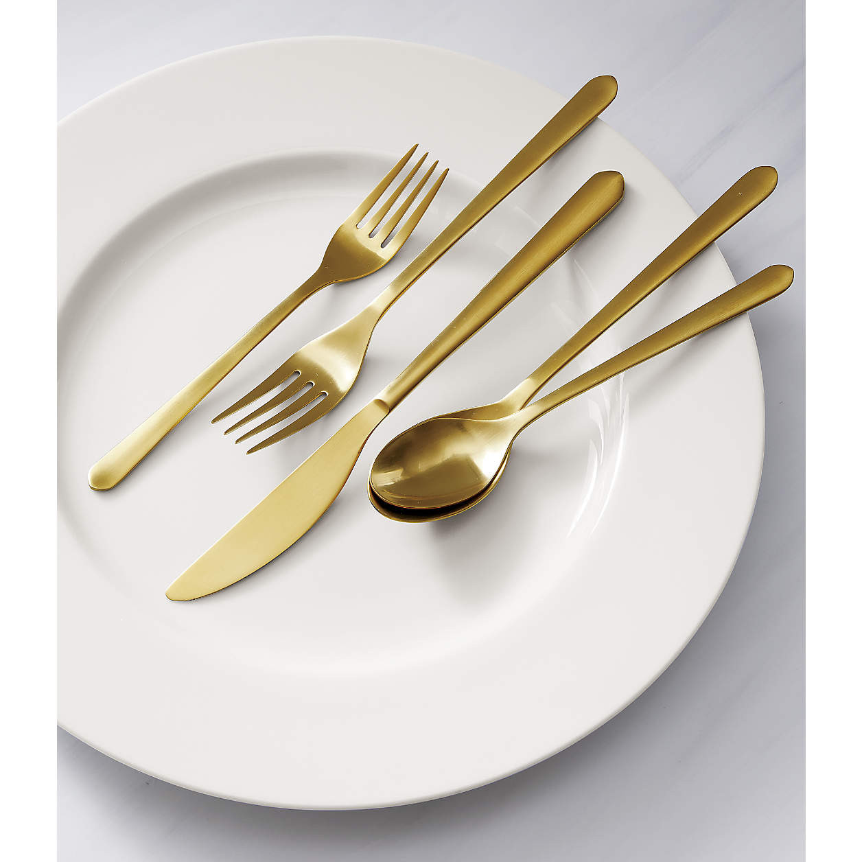 Jasper Holiday Gold 20-Piece Flatware Set + Reviews | Crate & Barrel | Crate & Barrel