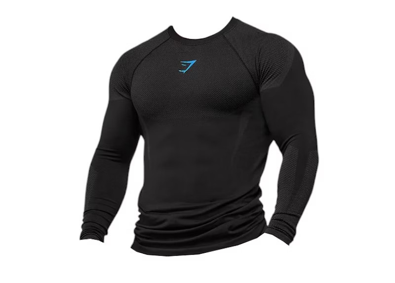 Men's Gymshark Onyx 5.0 Seamless Long Sleeve T-Shirt in Black/Onyx Grey | StockX