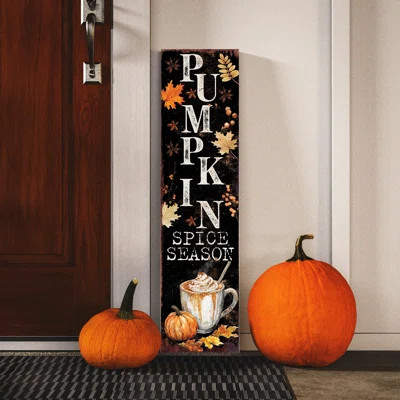 36in Fall Pumpkin Spiced Porch Sign - Fall Coffee Bar Décor - Pumpkin Spice Season Fall Porch Décor, Entryway, Fall Décor for Front Door | Wayfair North America