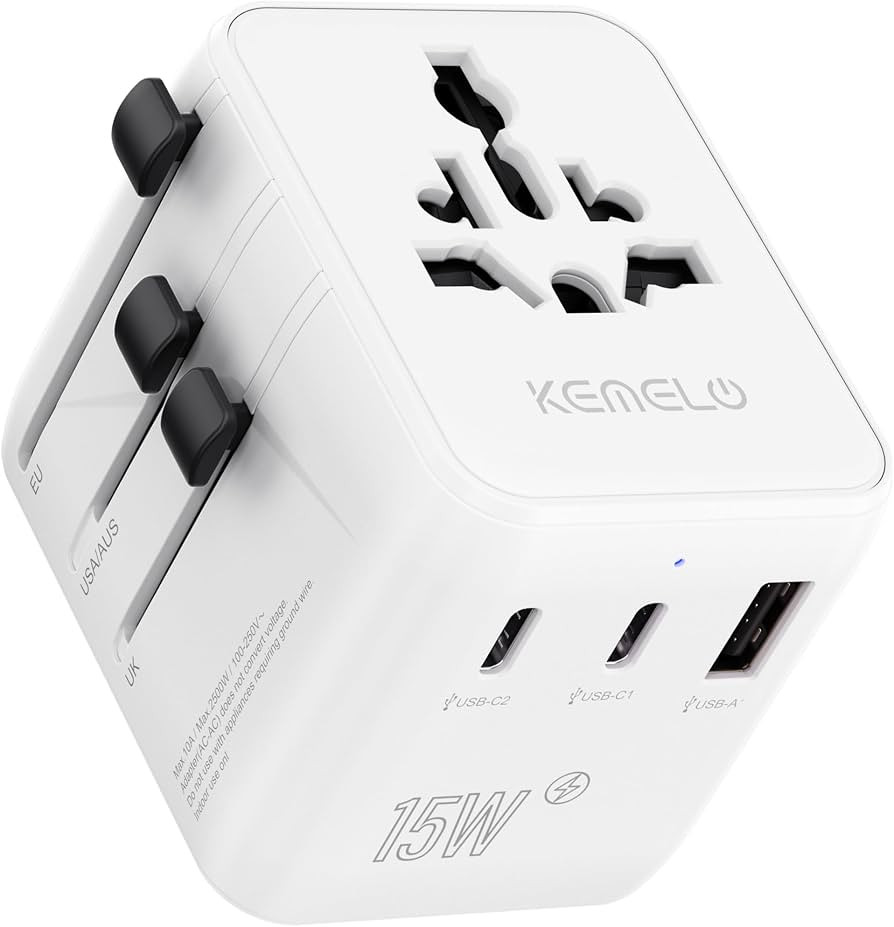 5 in 1 Travel Adapter Worldwide, Universal Adapter with USB A, USB C, 1 Worldwide Socket and 1 US... | Amazon (DE)