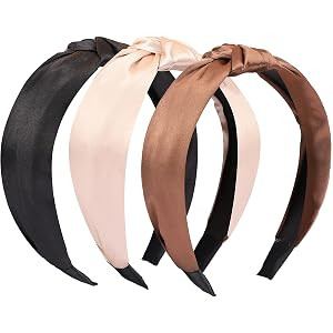 Silk Headbands Satin Knot Headband for Women Girls, 8 Pcs Topknot Headband Solid Color Cross Wide... | Amazon (US)