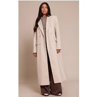 Light Grey Double Breasted Oversized Structured Coat | PrettyLittleThing UK