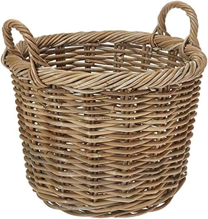 Kouboo Kobo Rattan Round Planter, Gray Decorative Storage Basket | Amazon (US)