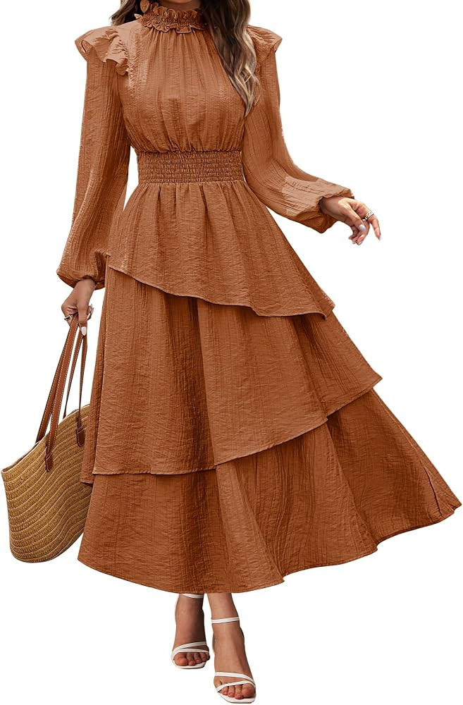 GRACE KARIN Women Dresses Casual A Line Swing Dresses Long Sleeve Maxi Dress Party Dress Renaissa... | Amazon (UK)