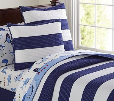 Rugby Stripe Quilt | Pottery Barn Kids